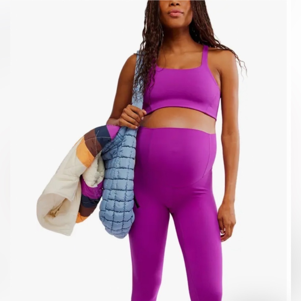 FP Movement x Hatch Never Better Square Neck Maternity Bra Fluorenscent Berry